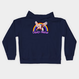 Death Metal (feat unicorn) Kids Hoodie